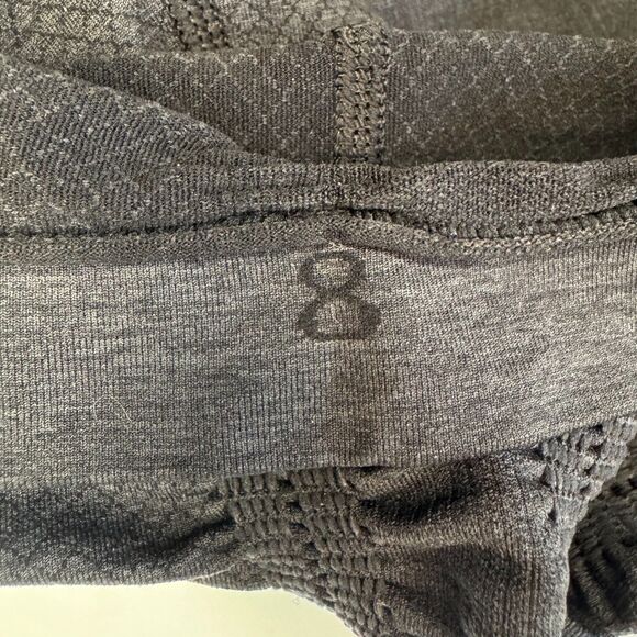 LULULEMON women's size 8 In the Flow crop II heathered inkwell seamless leggings - Picture 13 of 14